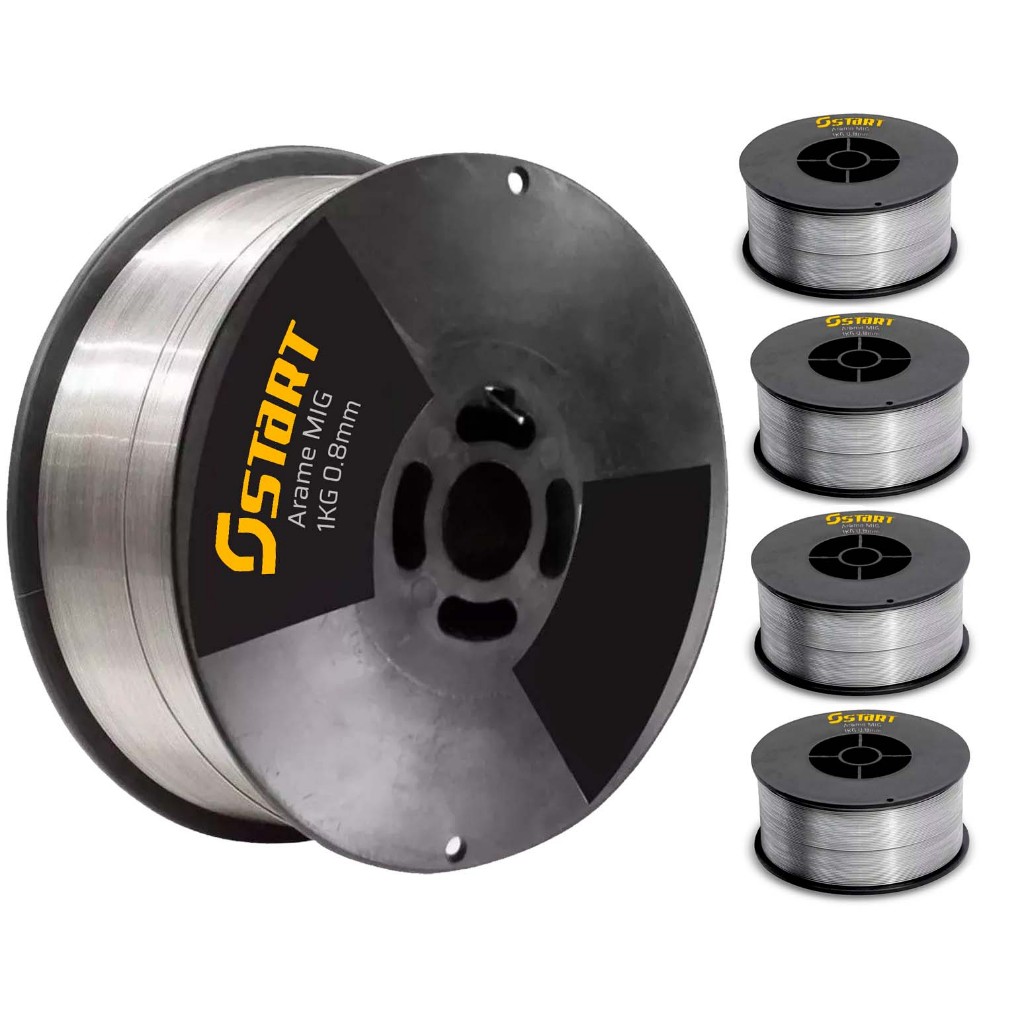 Arame Para Solda Mig Uso Sem Gás 0.8mm - Kit 5 Rolos De 1 Kg em Oferta na Shopee