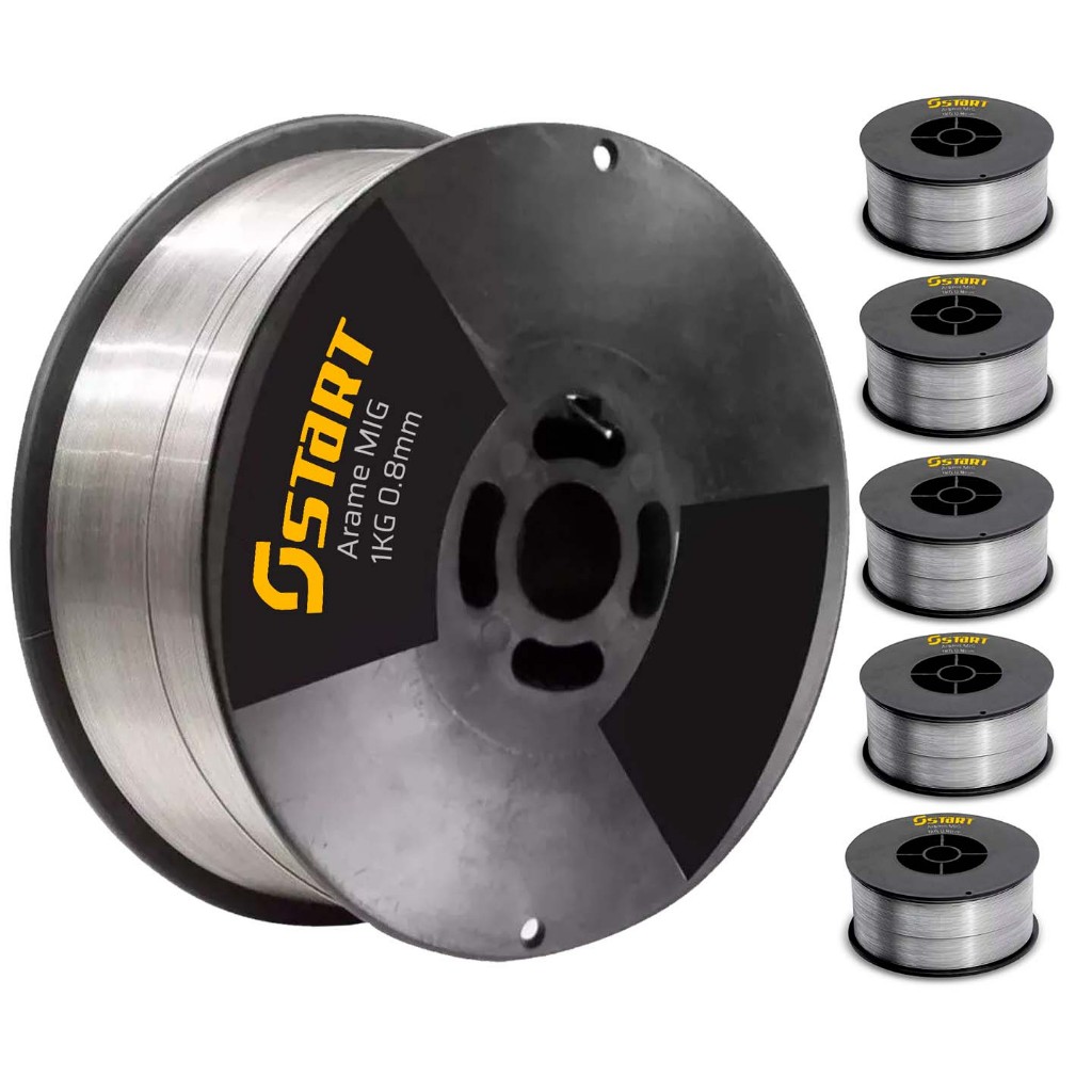 Kit Arame Solda Mig 0,8mm 1kg Uso Sem Gás Tubular 6 Peças Start em Oferta na Shopee