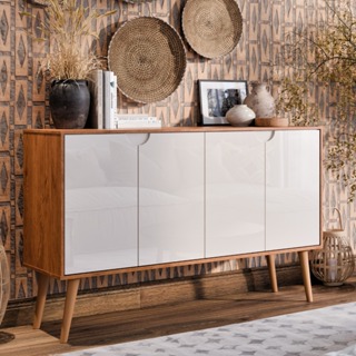 Aparador/Buffet Bar Retrô 4 Portas MAGNUM Cantinho do Café Com Pés Retrô SHARK MOVEIS em Oferta na Shopee