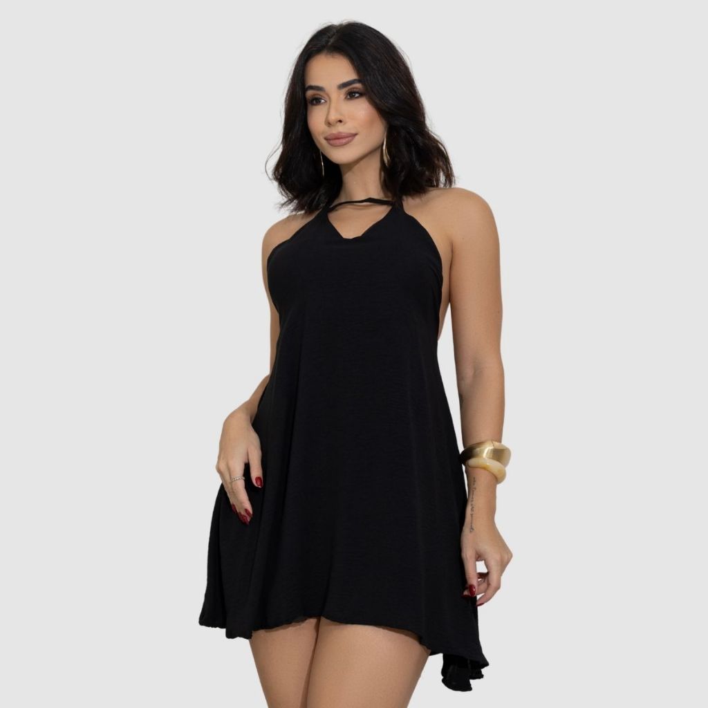 Vestido Macaquinho Curto Soltinho Feminino Frente Unica Zoe