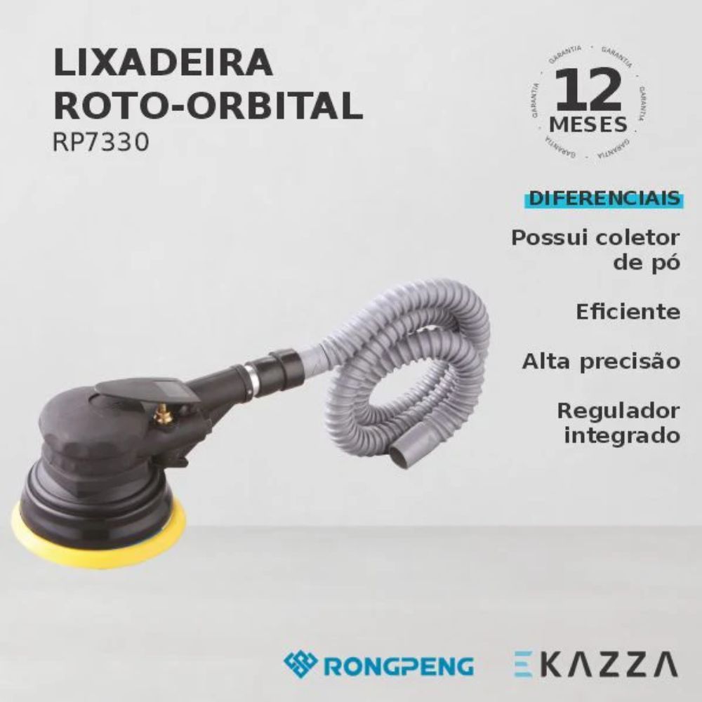 Lixadeira Roto Orbital Pneumática Auto Aspiradora 5 Pol. 12000RPM · foto 2