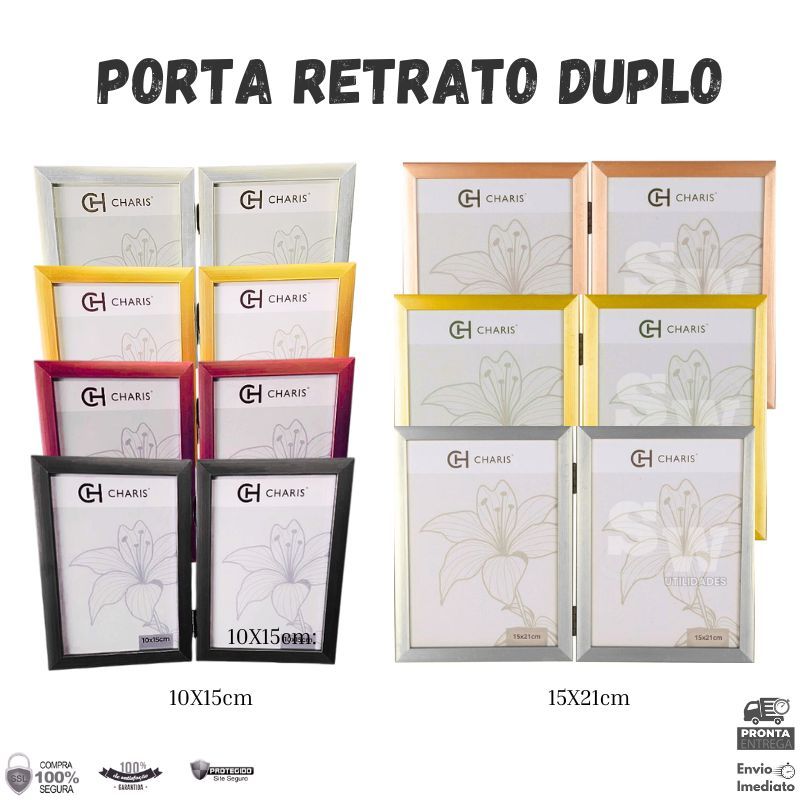 Porta retrato PP Classic Duplo em Oferta na Shopee