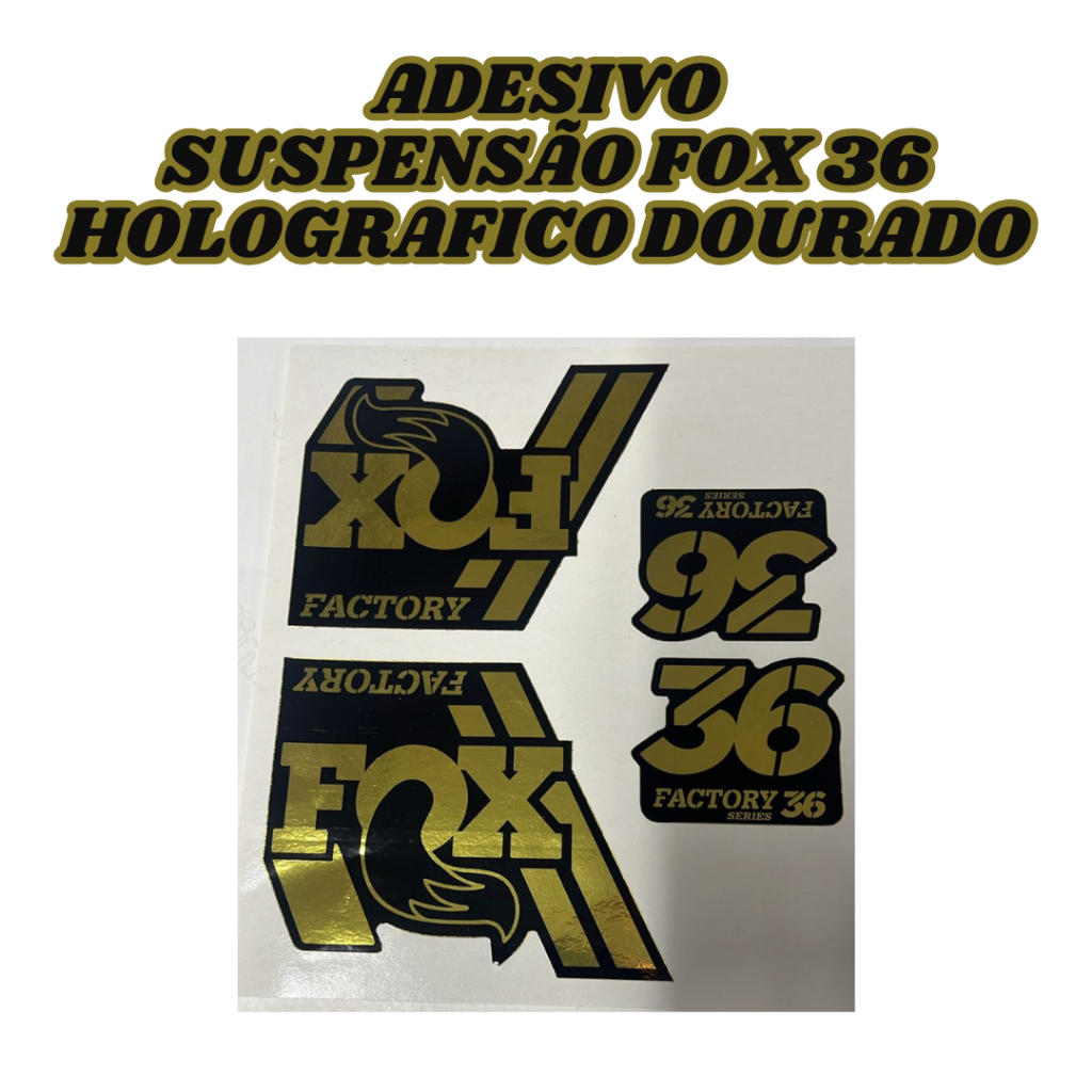 Adesivo HOLOGRÁFICO DOURADO Para Suspensão Fox 36 Decalque Adesivo Garfo Mtb Bike