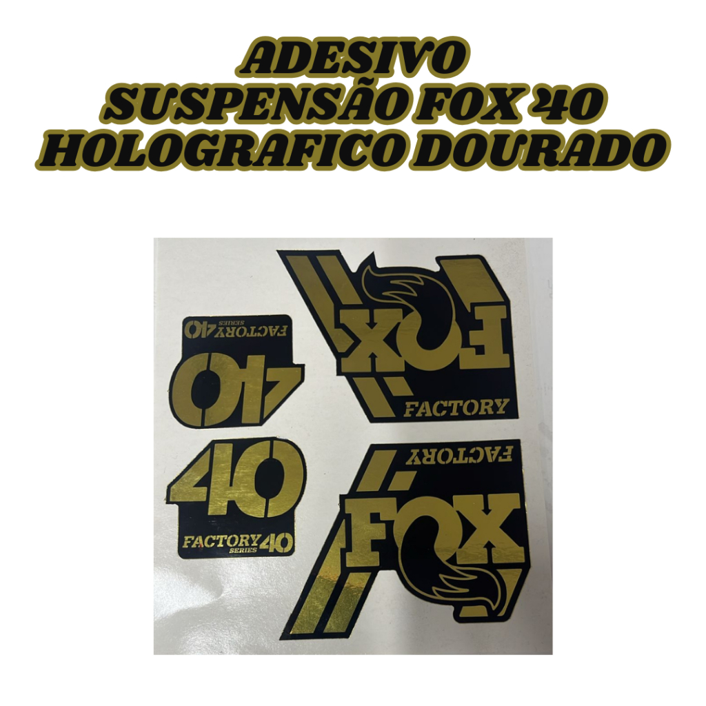 Adesivo HOLOGRÁFICO DOURADO Para Suspensão Fox 40 Decalque Adesivo Garfo Mtb Bike