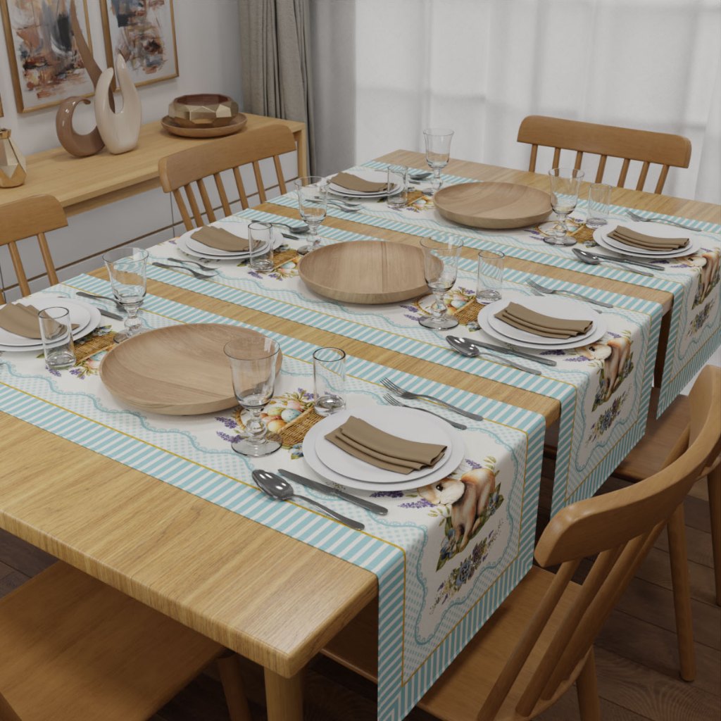 Caminho de Mesa Páscoa 1,40x0,40m – Kit com 03 Trilhos para Mesa Posta