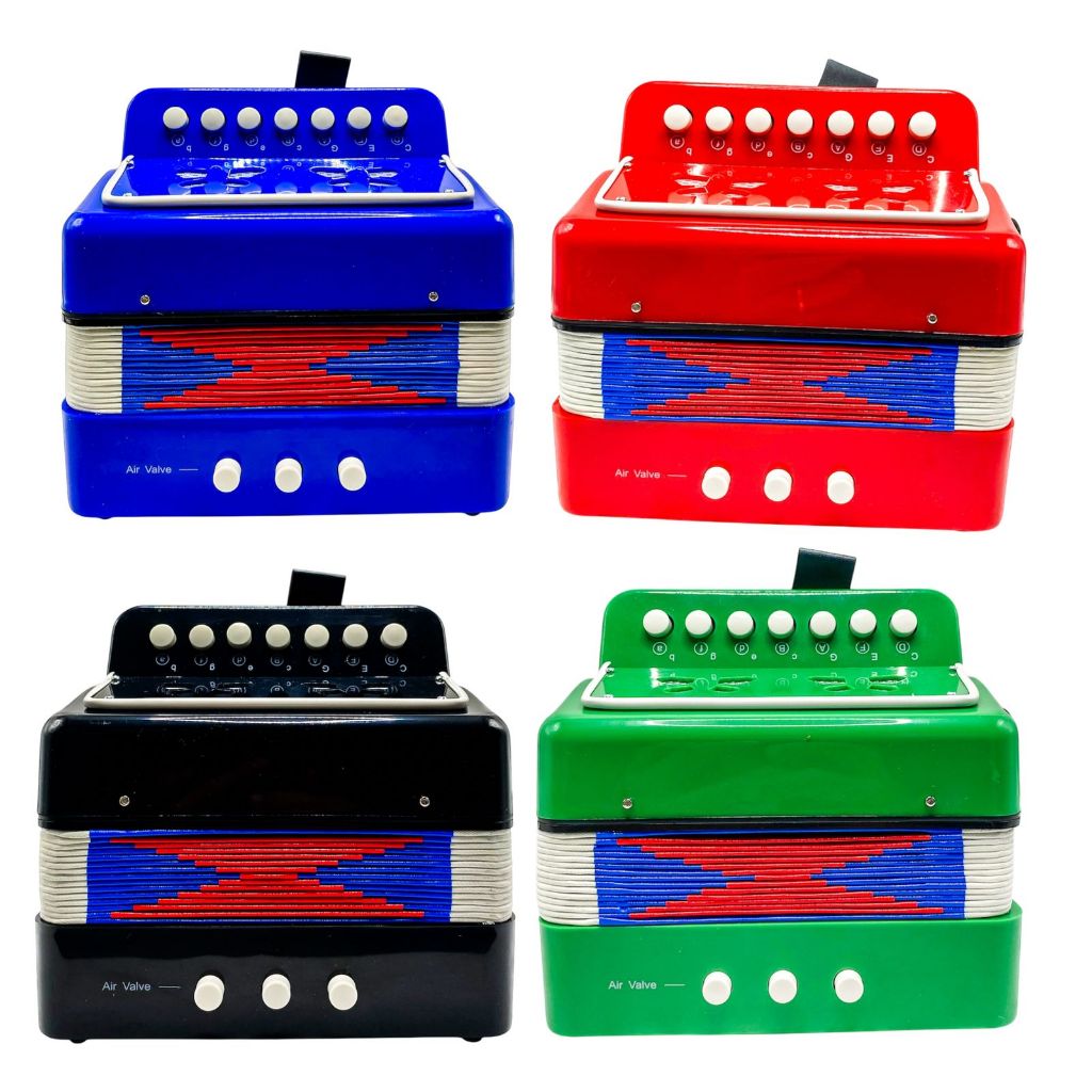 Sanfona Acordeon Infantil 7 Teclas e 3 Baixo Brinquedo Musical Semi Profissional