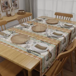 Kit 03 Trilhos Caminho de Mesa para Decoração de Páscoa 1,40x0,40m - Mesa Posta