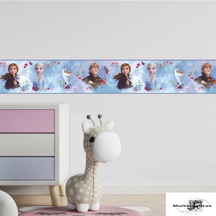 Adesivo de Parede Faixa Decorativa Elsa Frozen Quarto Menina 1 Faixa 100 x 15 CM