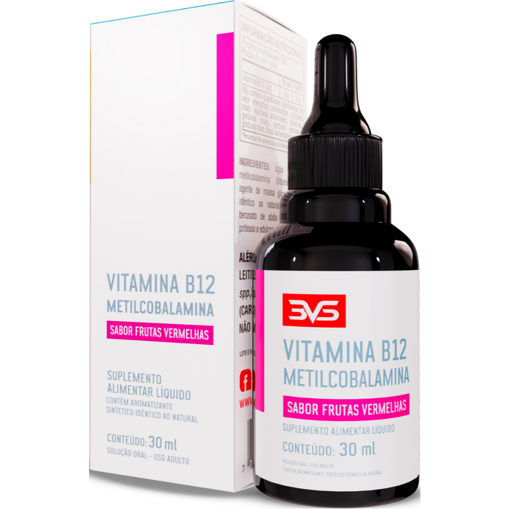 Vitamina B12 Metilcobalamina com Fórmula Super Concentrada Em Gotas 30ml - Sabor Frutas Vermelhas em Oferta na Shopee