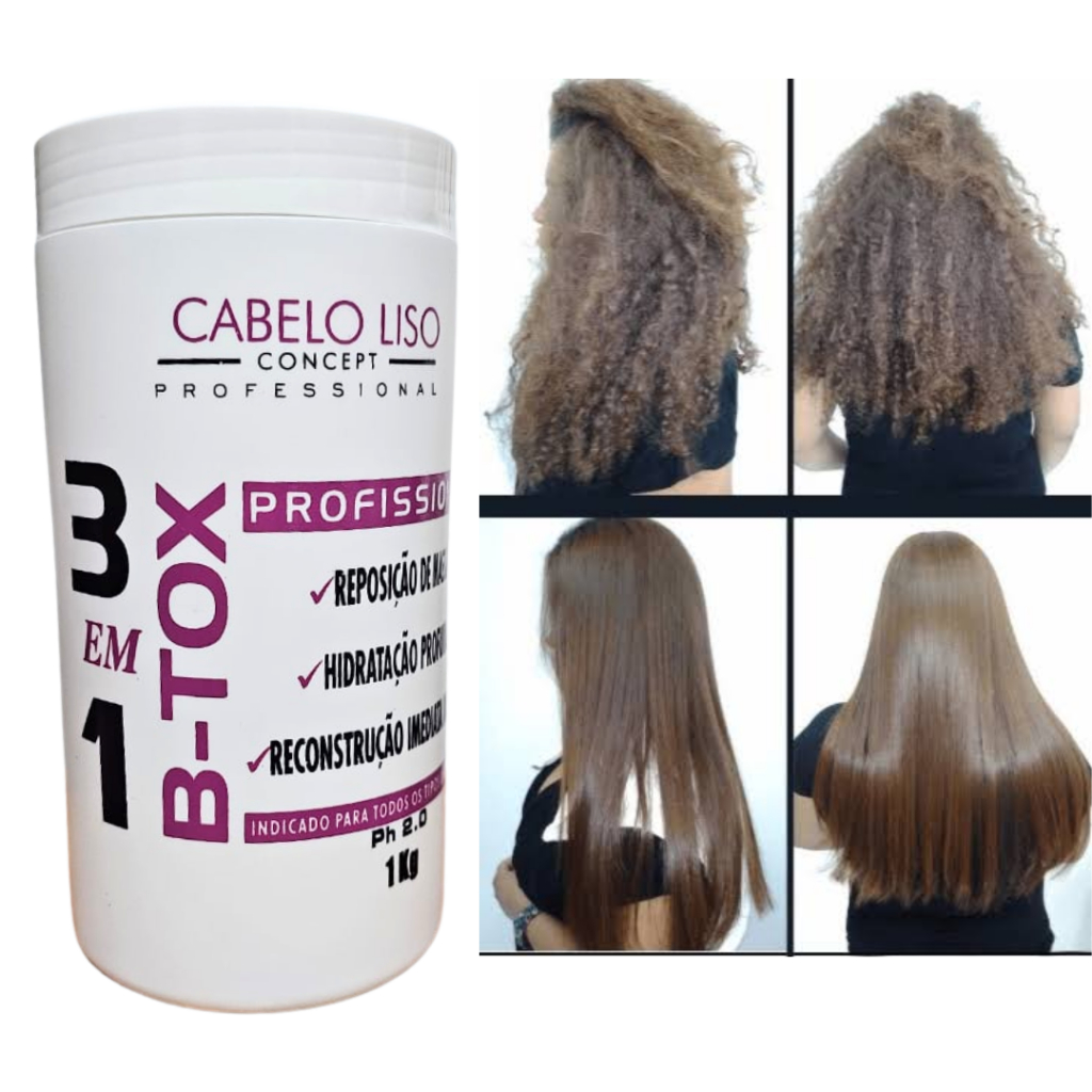 B-TOX 3 em 1 Reposição, Hidratação e Reconstrução - Cabelo Liso Profissional em Oferta na Shopee