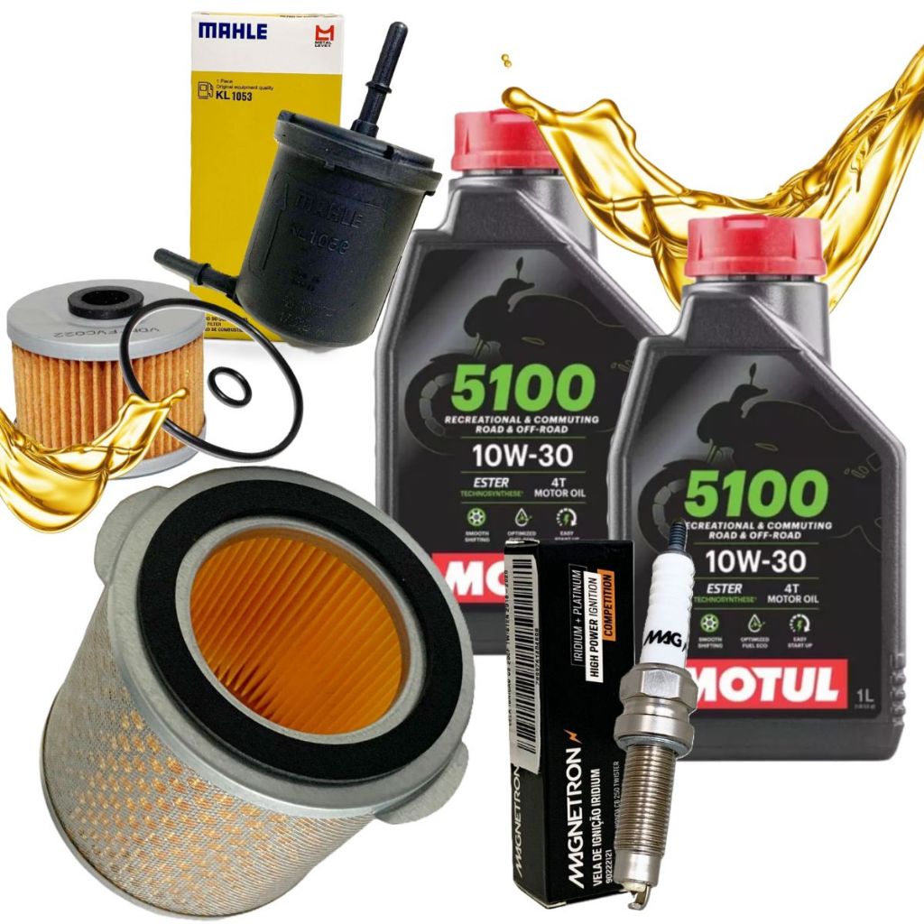 Kit Revisão Xre 300 2016-2022 Troca Óleo Motul 5100 10w30 Filtros e Vela Iridium em Oferta na Shopee