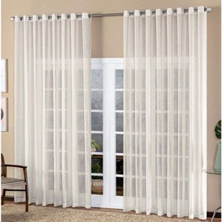 Cortina Voil Gaze de Linho Alto Padrão com Ilhós Cromado Voil Flame em Oferta na Shopee