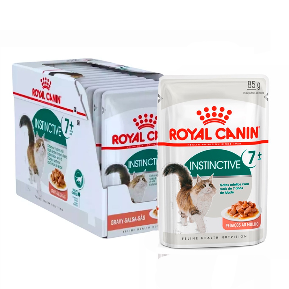 Kit 12un. Ração Úmida Royal Canin Sachê Gatos Adultos Instinctive +7 85g - Pets