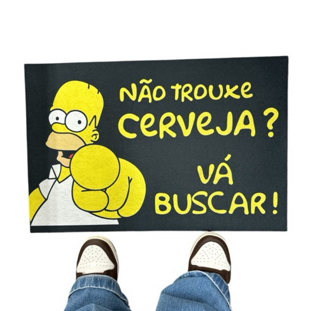 Tapete Capacho Para Porta de entrada - Homer Trouxe Cerveja