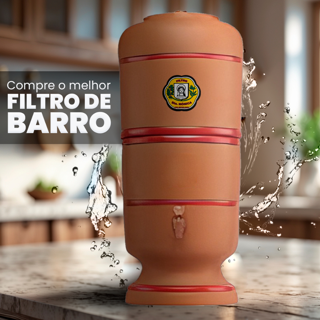 Filtro de Barro 6 litros 3 Litros Parte Superior e 3 Litros Parte Inferior Boia Torneira Vela Tripla em Oferta na Shopee