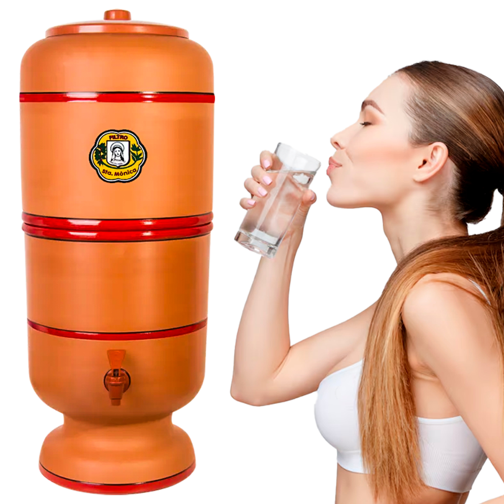 Filtro de Barro 6 Litros Boia Torneira Tampa Completo Vela Tradicional