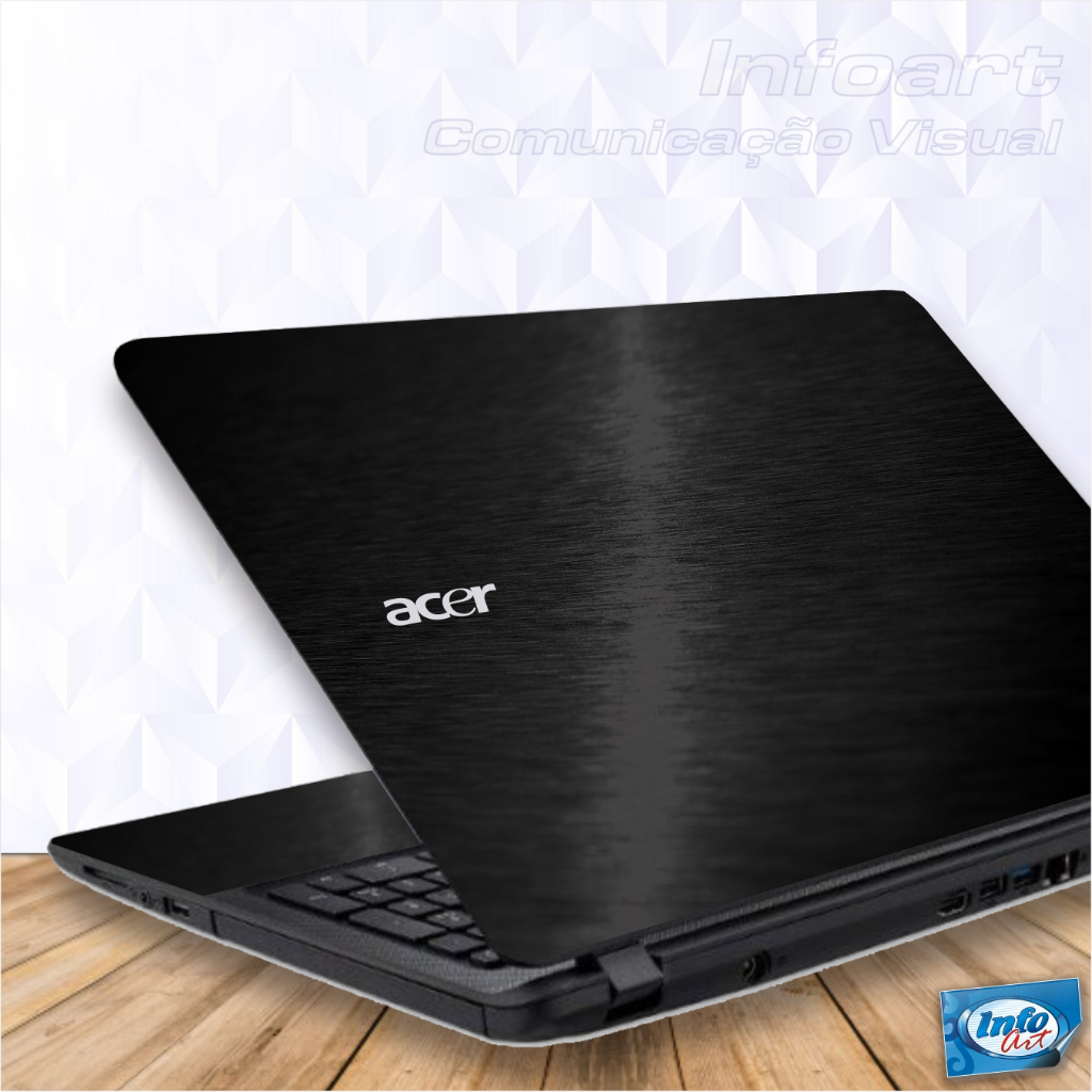 Adesivo Skin Proteção para Notebook Acer Aspire 5 A515-54-57 15,6" - Tampa + Interno + Logo Acer em recorte