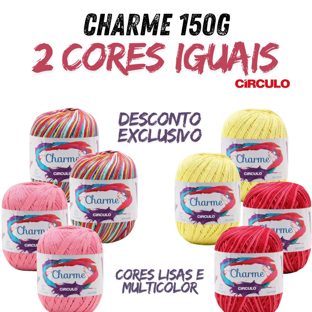 Kit de Linha Charme 150g Circulo - kit com 2 cores iguais em Oferta na Shopee