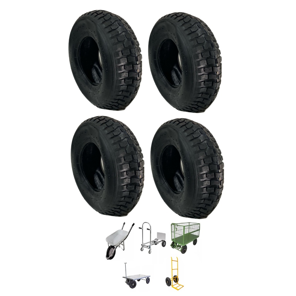 Combo 4 Pneu 4.00-6 4 Lonas Para Carrinho De Mão Carriola Carrinho de Carga