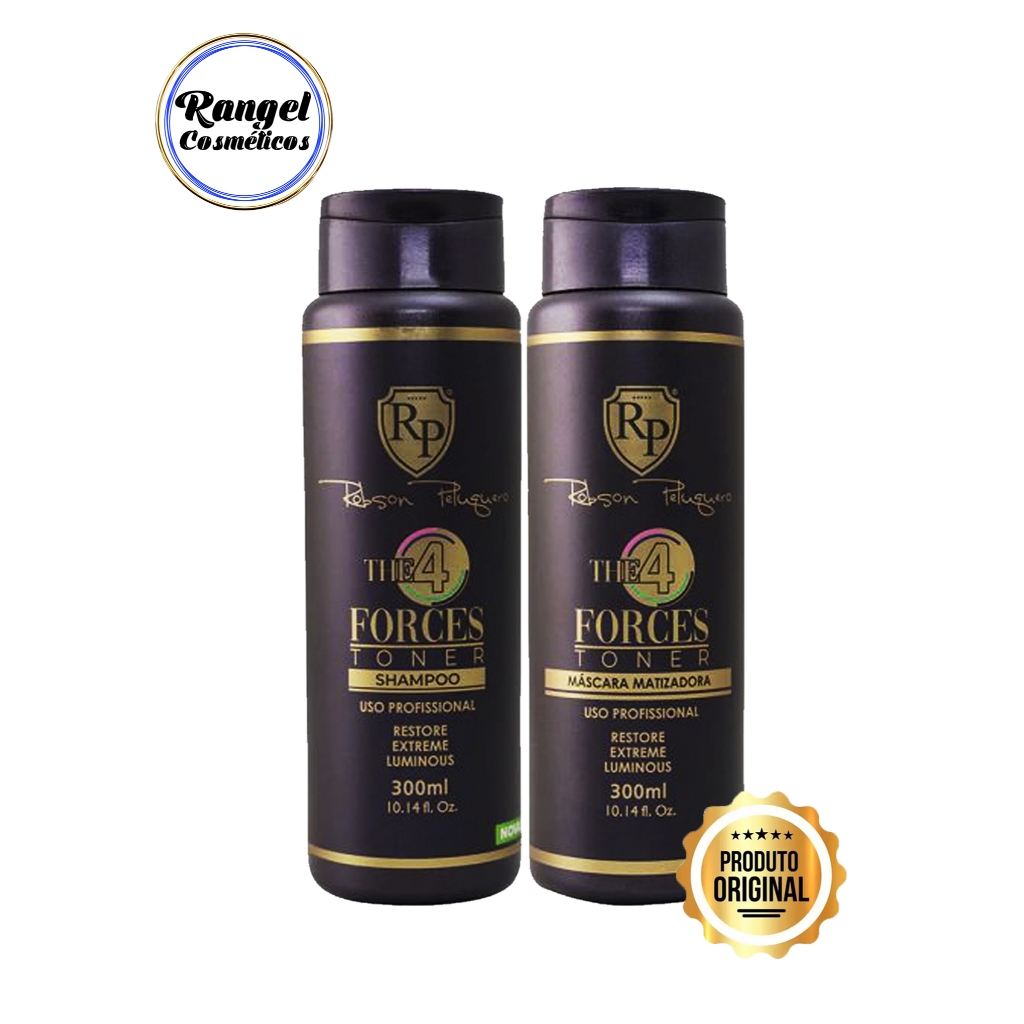 KIT MATIZADOR LOIRO FRIO ILUMINADO 4 FORÇAS HOME CARE 300ML ROBSON PELUQUERO RP DESAMARELADOR