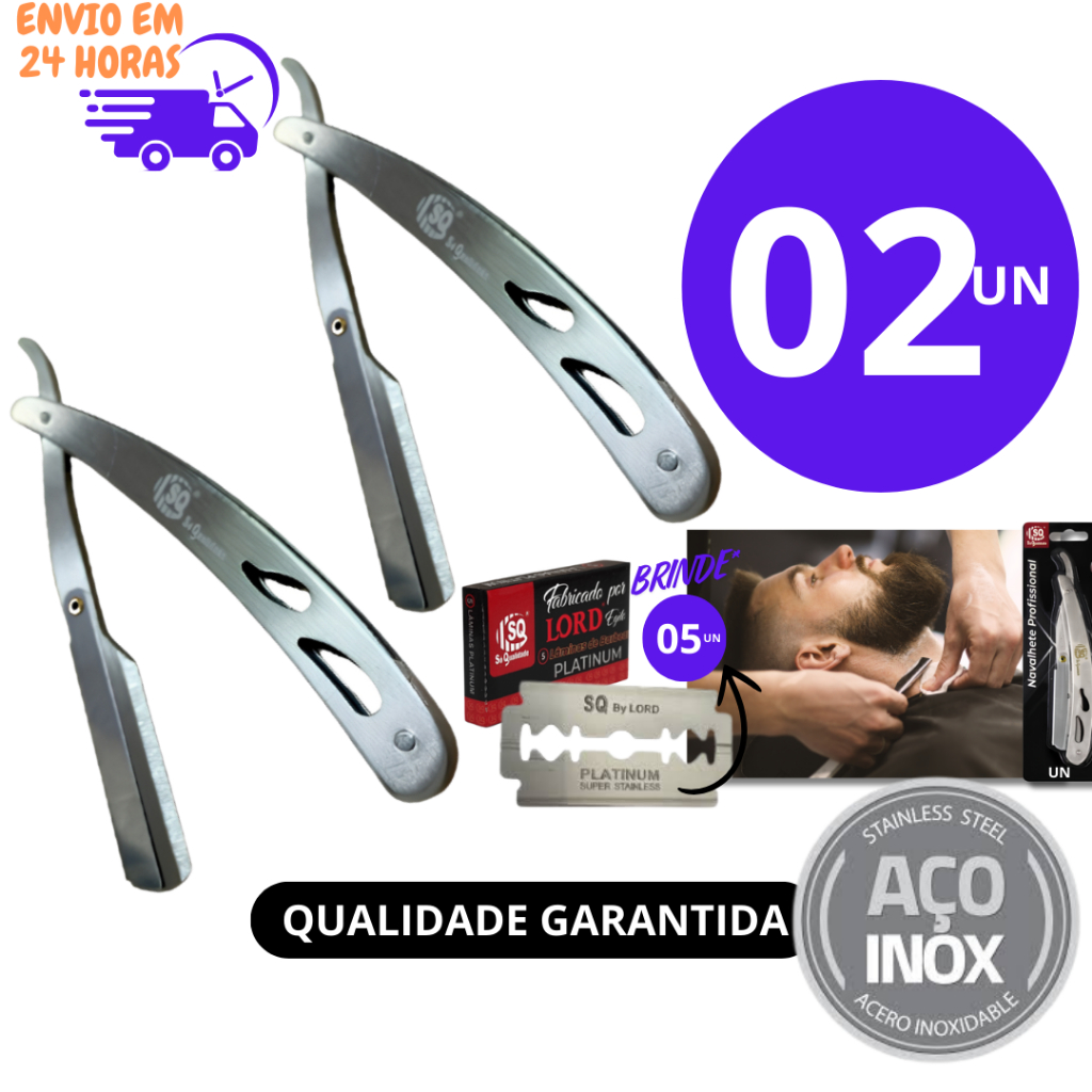 Jogo2 ou 1Un Navalhete Profissional Barbear Metálico Barbearia Navalha Cortes de Cabelo Corte Afiad