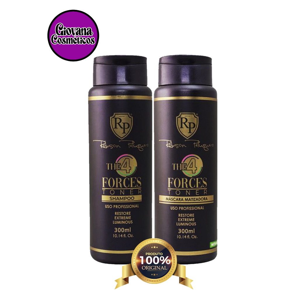 KIT MATIZADOR LOIRO FRIO LUMINOSO 4 FORÇAS HOME CARE 300ML ROBSON PELUQUERO RP DESAMARELADOR