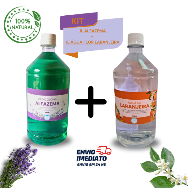 Alfazema 1L + Água de Flor de Laranjeira 1L Proteção e Energização Espiritual. em Oferta na Shopee