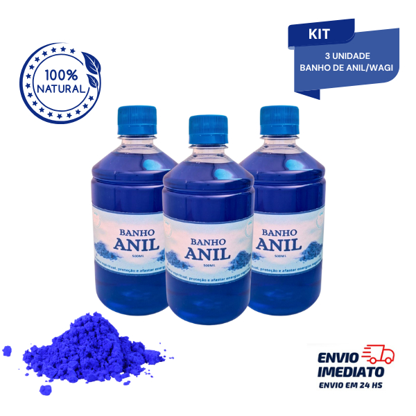 Kit com 3 Anil Wagi 500ml  Limpeza Espiritual Proteção e Renovação da Aura. em Oferta na Shopee