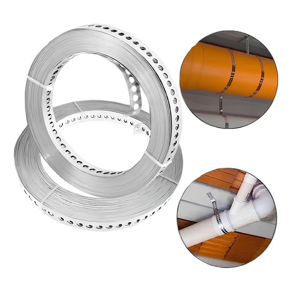 Fita Perfurada De Aço Galvanizada 19mm X 0,40mm X 30 Metros em Oferta na Shopee