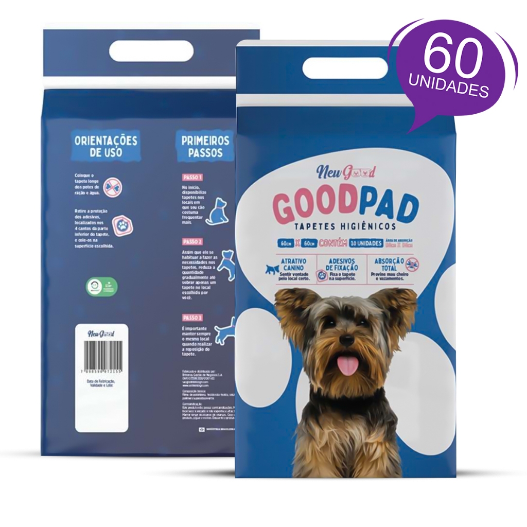 Kit Tapete Higiênico Fralda Cachorro Pet Good Pad 60x60 60un