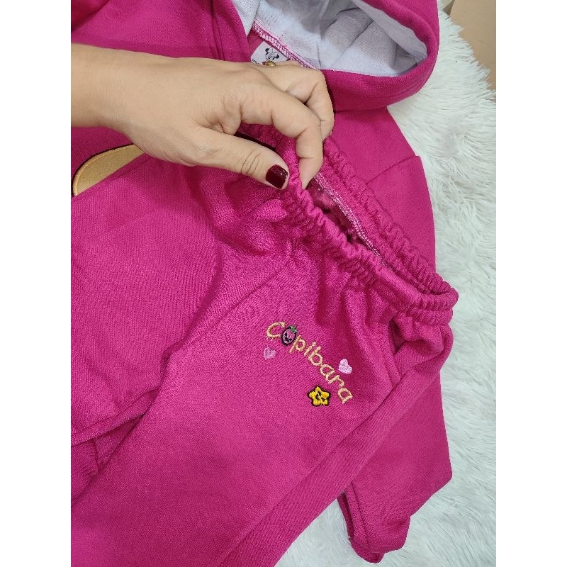 moleton feminino conjunto infantil Capivara