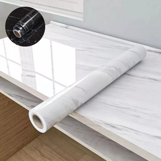 Papel de parede Adesivos para cozinha quarto Brilhante Lavável Mármore gelo 4.5M*60MM 1 ROLO