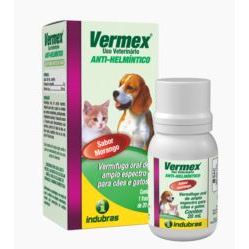 Vermex Indubras 20ml - Vermífugo para Cães e Gatos sabor Morango (Anti-Helmintico)