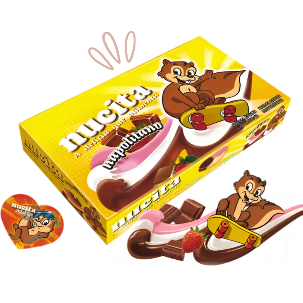 Creme Napolitano Coração 480g C/48 Unidades 10g Nucita em Oferta na Shopee