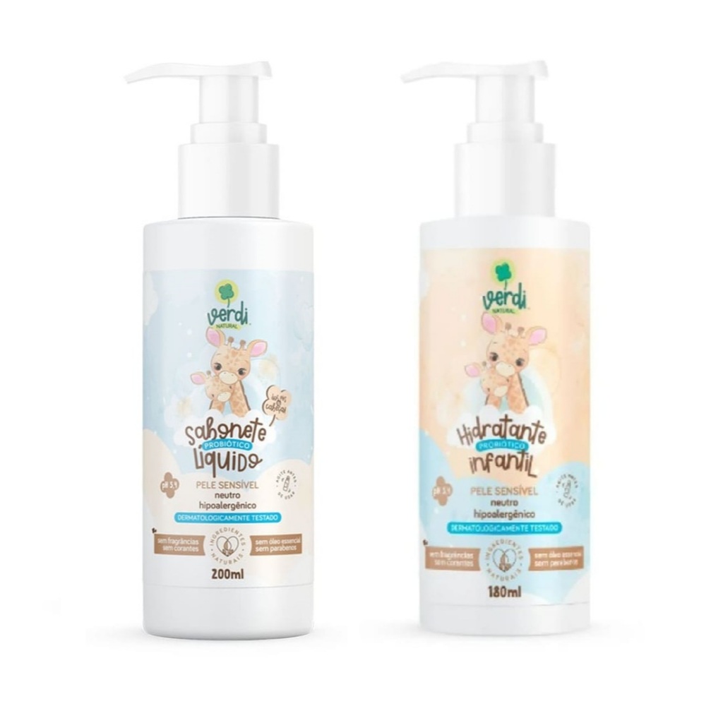 Kit Probiótico Hidratante + Sabonete Líquido Verdi Natural em Oferta na Shopee