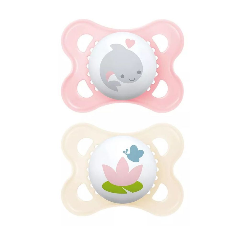 Chupeta Dupla Original  Rosa Mam  0-6 Meses 2 Unidades