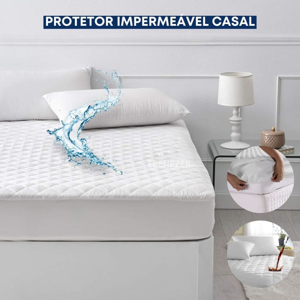 Protetor Colchão Casal Padrão Matelado Impermeável Antialérgico Antiácaro Suave Resistente Premium