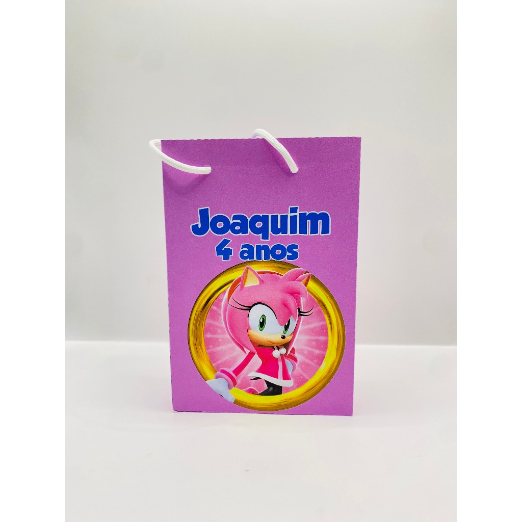 SACOLINHA AMY ROSE M PERSONALIZAD / LEMBRANCINHA DE FESTA/ANIVERSARIO