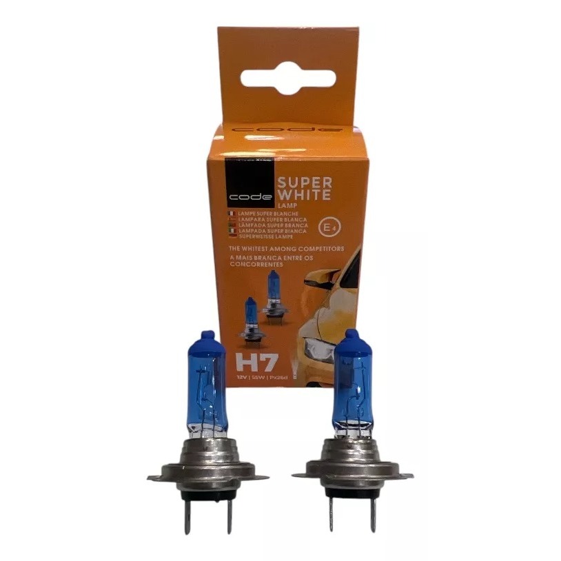 Par Lampada Super Branca Tipo Xenon H7 8500k 12v 55w