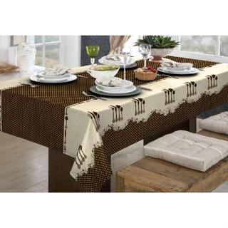 Toalha De Mesa Linhão Rústica Oxford 4/6/8 Lugares Promoção em Oferta na Shopee