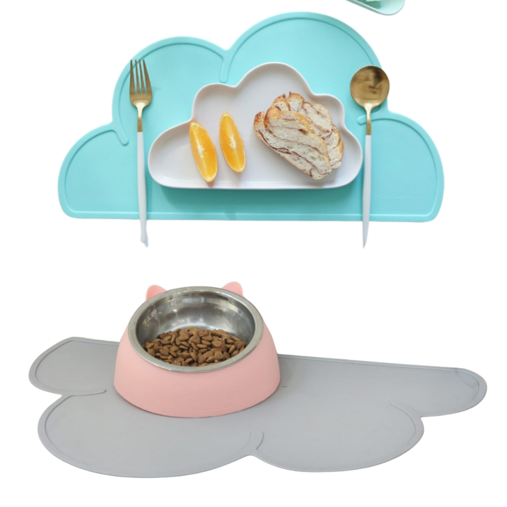Tapete Silicone Nuvem Luxo Suporte Sousplat Pote de Ração Gato Cachorro Pet em Oferta na Shopee