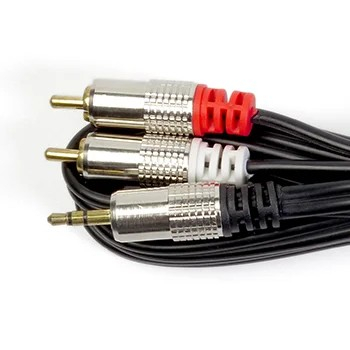 Cabo Auxiliar P2 Estereo x 2 RCA Macho Profissional Metálico 1,8m | 3m | 5m | 10m em Oferta na Shopee