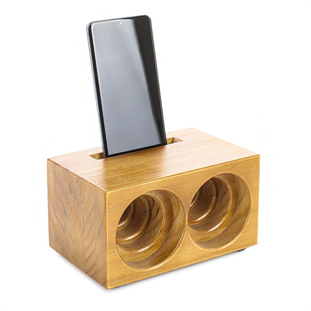 Suporte de Celular Com Amplificador de Som Natural Madeira Maciça em Oferta na Shopee