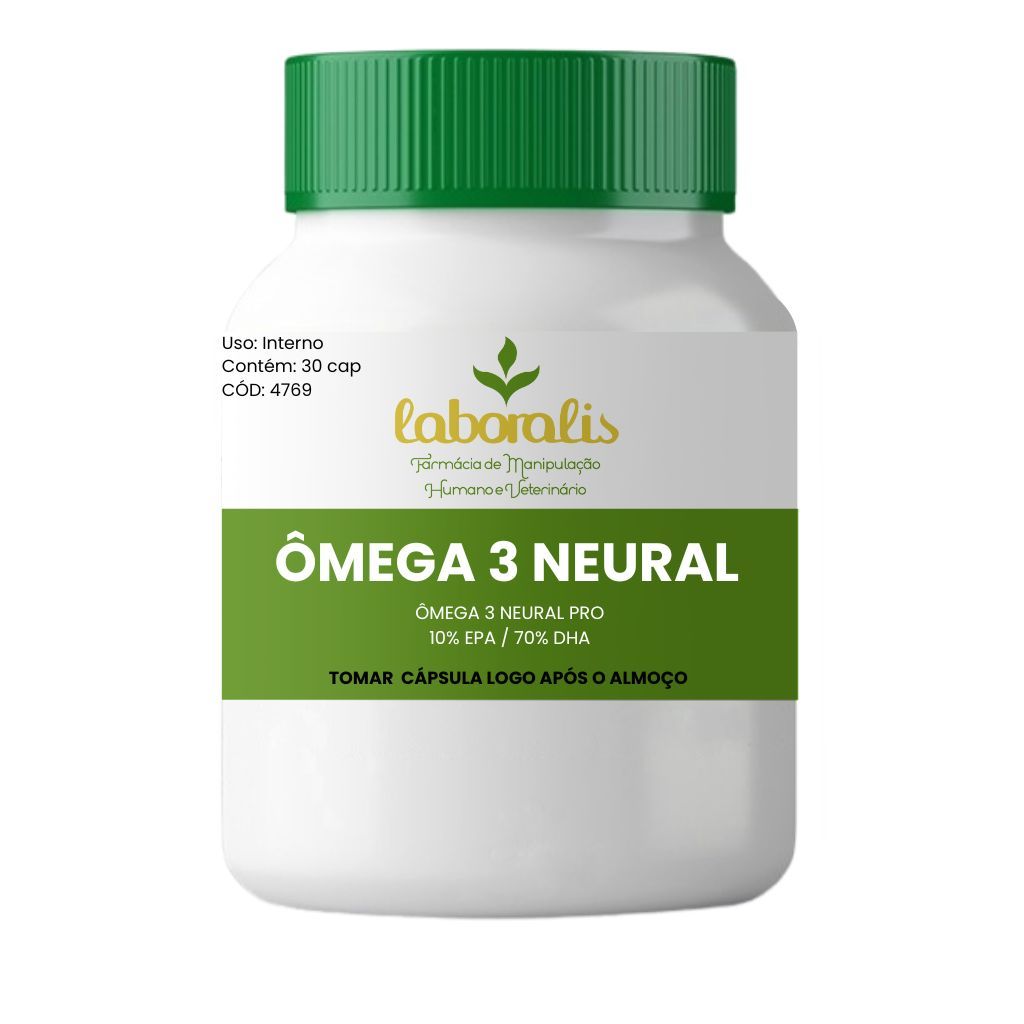 Ômega 3 Neural Pro Auxilia na Memória e Concentração 80% (10/70) 30 Cápsulas