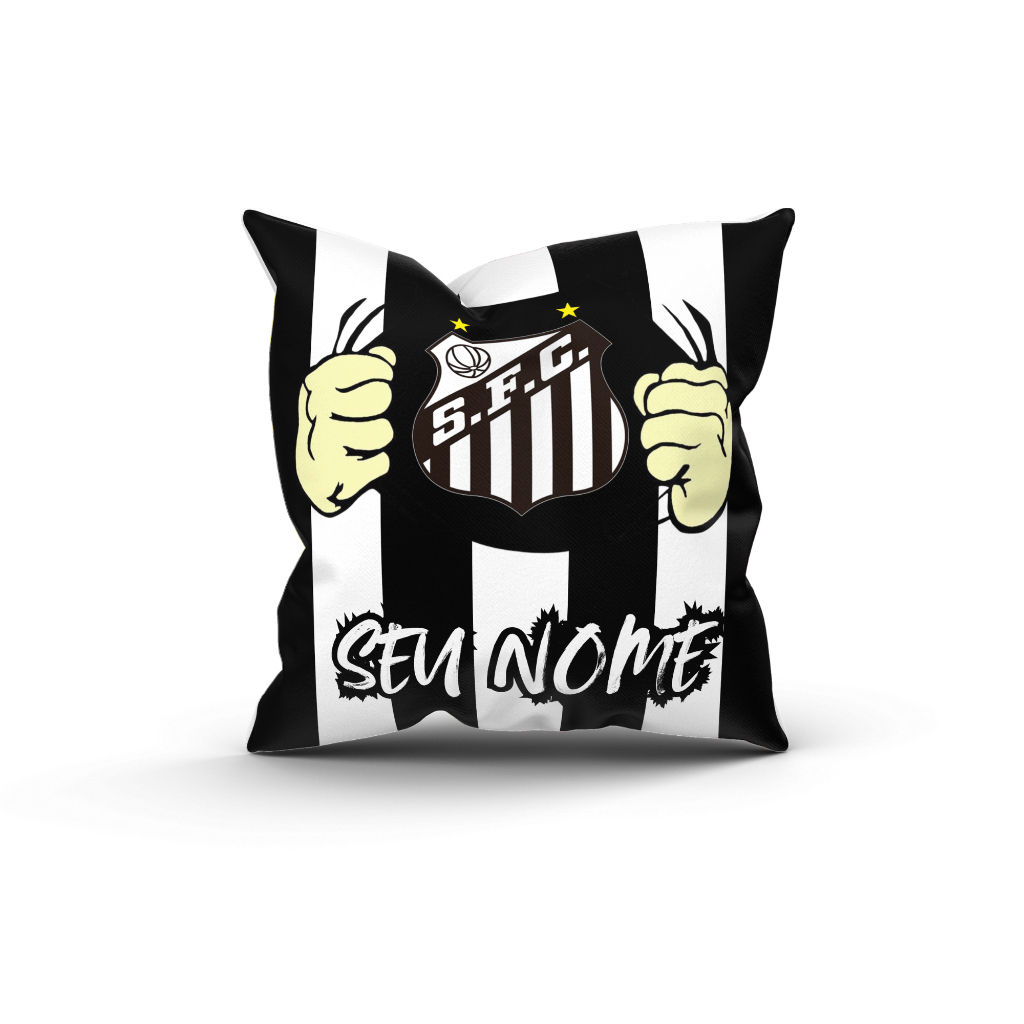 Almofada Decorativa Personalizada Com Nome Time SantosFutebol em Oferta na Shopee