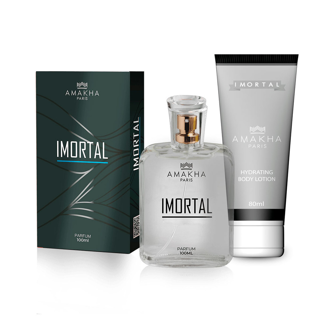 Kit Essencial Imortal - Perfume masculino 100ml + Hidratante | Amakha Paris em Oferta na Shopee