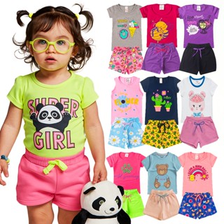 Roupa Infantil Menina Kit 6 Peças Verão 1 ao 16 Conjunto Feminino Criança Pronta Entrega