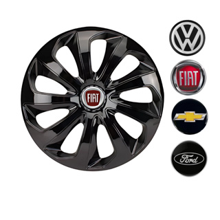 Jogo 4 Calotas Esportivas Universal  ARO 13 PRETA BRILHANTE Compatível com Fiat Volkswagen Chevrolet Ford em Oferta na Shopee