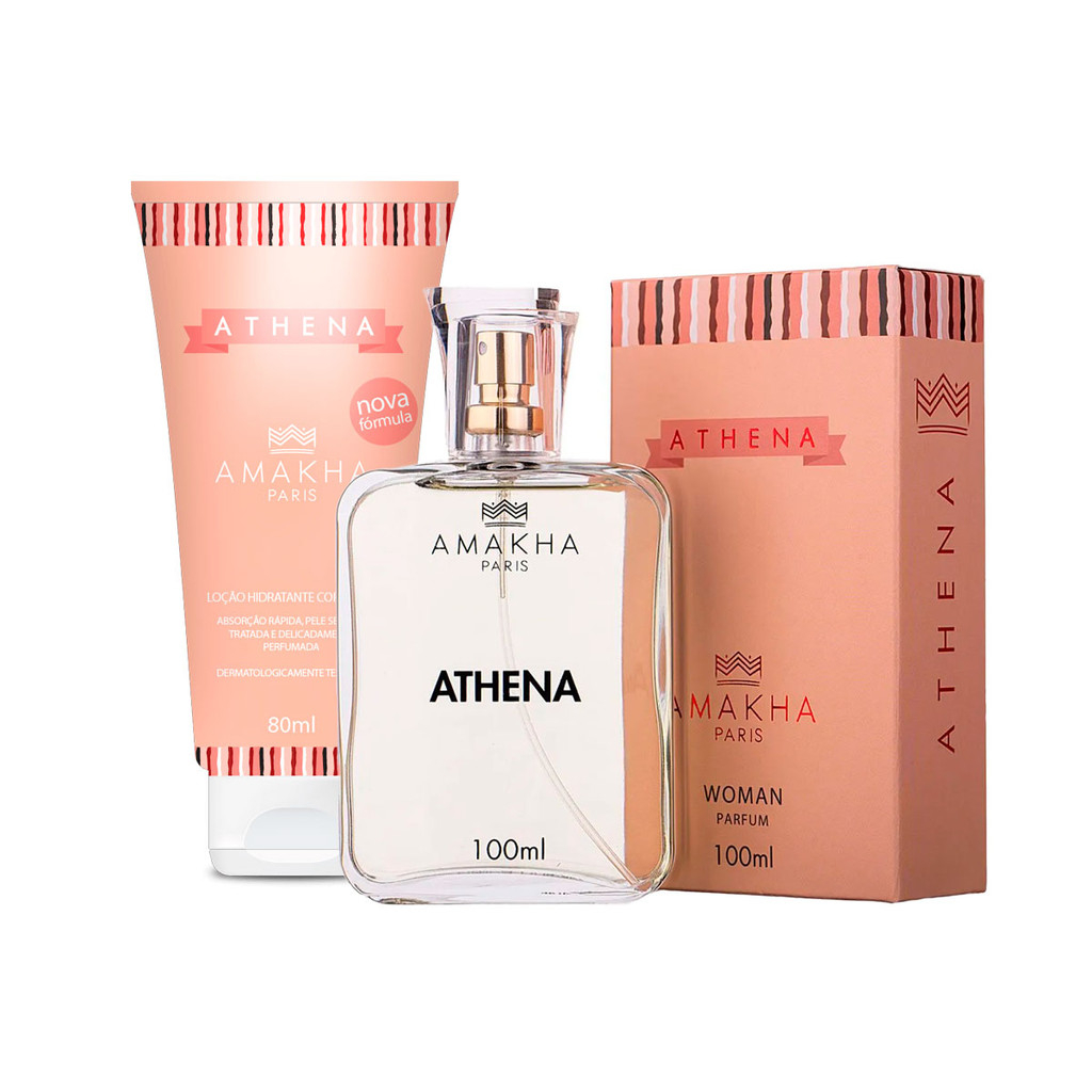 Kit Essencial Athena: Perfume 100ml + Hidratante | Amakha Paris em Oferta na Shopee