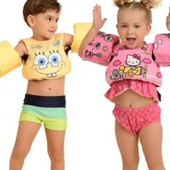 Boia Infantil com Colete Salva Vidas Nash 25kg Hello Kitty / Bob Esponja